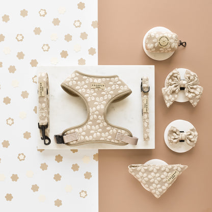Luxe Adjustable Neck HARNESS- Mocha Flower