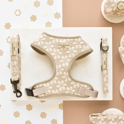 Luxe Adjustable Neck HARNESS- Mocha Flower
