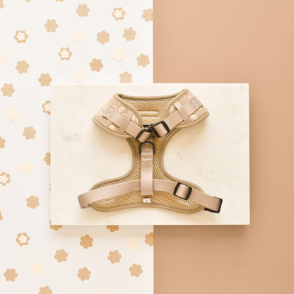 Luxe Adjustable Neck HARNESS- Mocha Flower