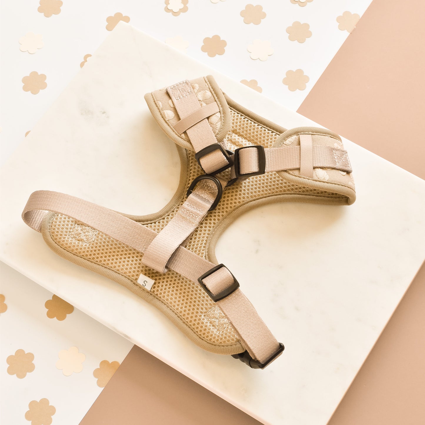 Luxe Adjustable Neck HARNESS- Mocha Flower